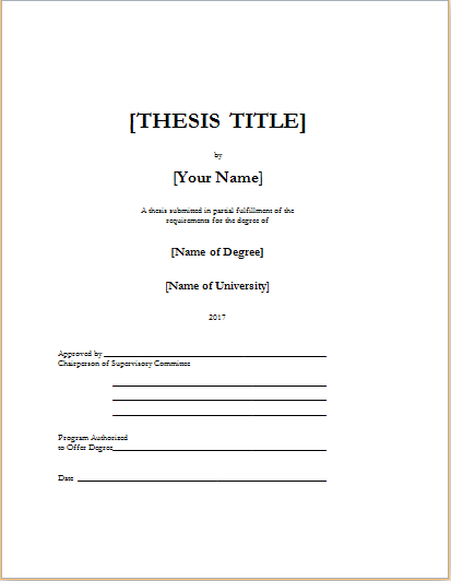 Thesis format sample