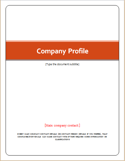 Customizable Company Profile Template For WORD Document Hub
