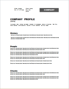 Company profile template