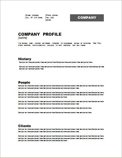 Simple Business Profile Template