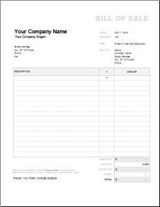 Electronic bill of sale