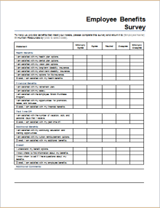 Employee benefits survey form