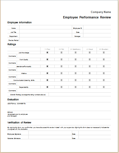 Employee Review Form Template from www.doxhub.org