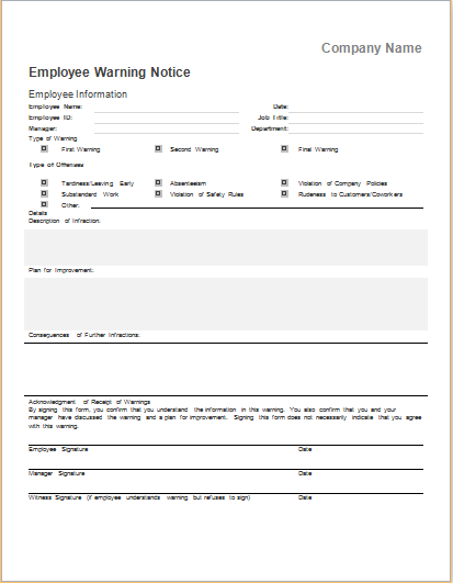 Written Warnings For Employees Template from www.doxhub.org