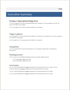 Executive summary template