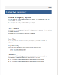 executive summary template document