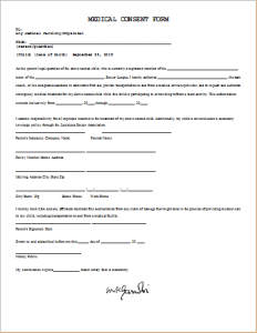 Medical consent form