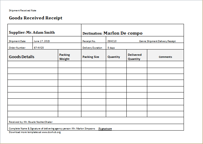 Delivery Order Form Templates Free Sample