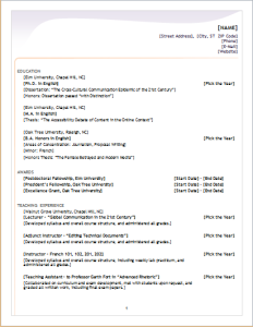 Teacher Resume