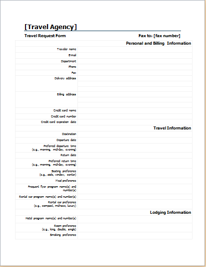 Travel Request Form Template from www.doxhub.org