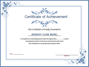 Winner certificate