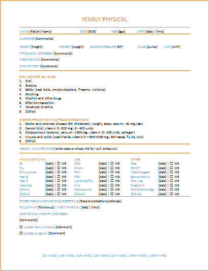 Physical Examination Form Template from www.doxhub.org