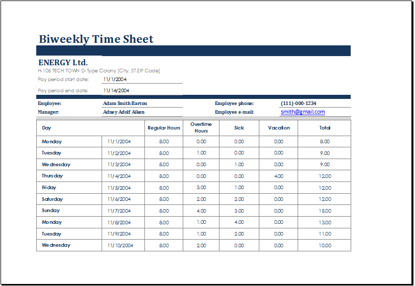 Excel Biweekly Timesheet Template from www.doxhub.org