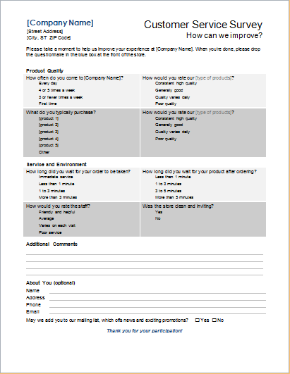 Satisfaction Survey Template