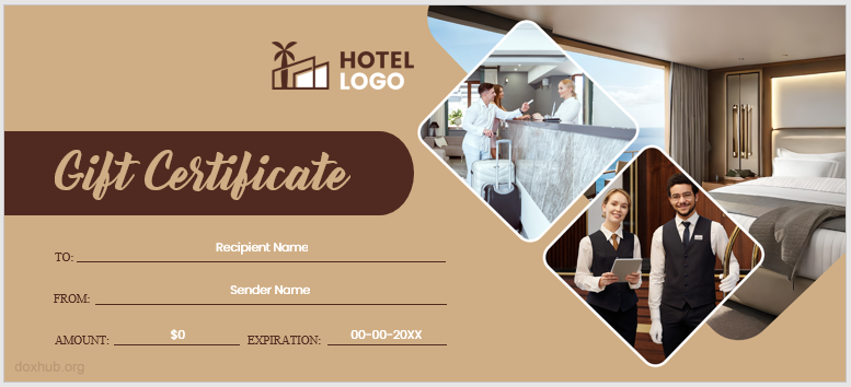 Hotel gift certificate template
