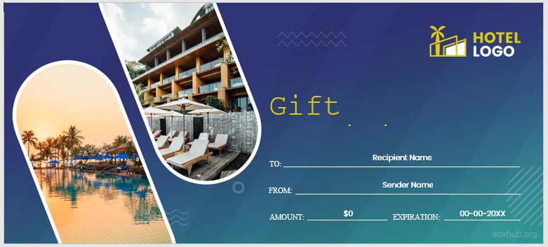 Hotel gift certificate template