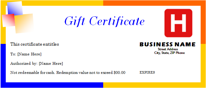 Gift Voucher Template Word Doc