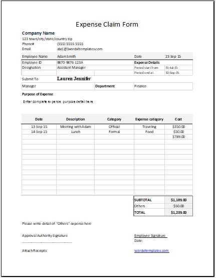 Expense Approval Form Template from www.doxhub.org