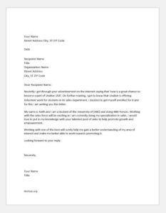 Community work offer letter