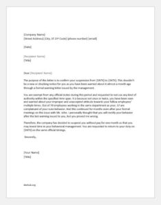 Employee Service Suspension Letter