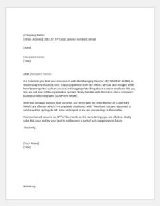 Employee Service Suspension Letter