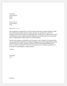 Reprimand Letter for Breach of Company Policy
