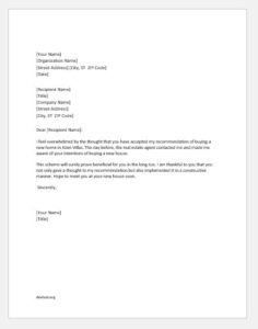 Thank you letter for accepting recommendation