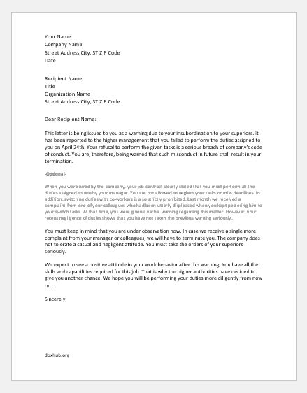 Sample Termination Letter For Misconduct from www.doxhub.org