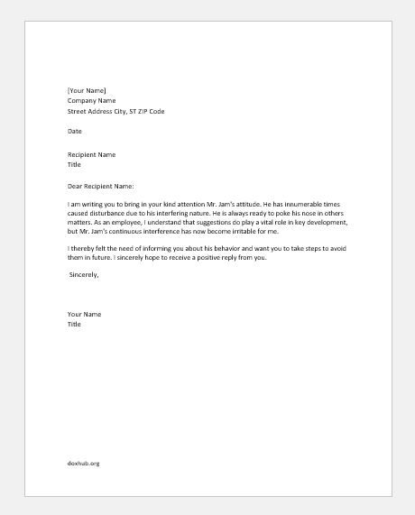 Warning Letter For Misbehavior With Senior Hr Letter Formats