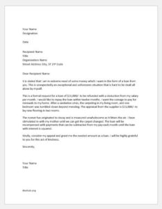 Home Renovation Loan Request Letter