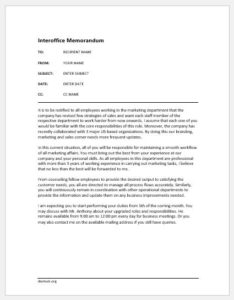 Memo on Duties and Responsibilities