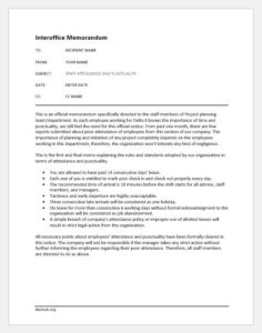 Memo on attendance and punctuality