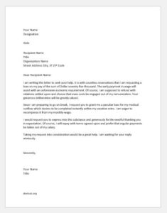 Personal Loan Request Letter