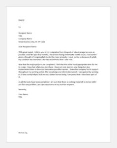 Resignation Letter Due To Health from www.doxhub.org