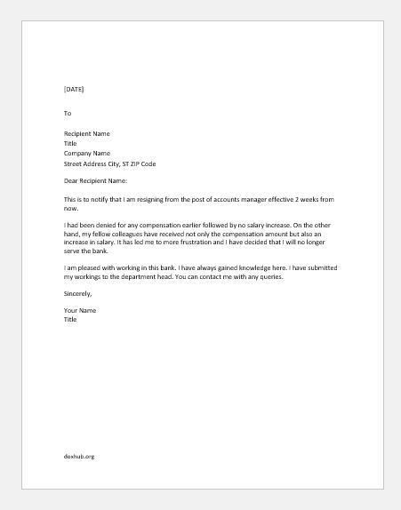 Resignation Letter Due To Conflict With Boss from www.doxhub.org