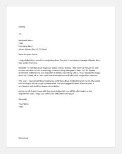 Resignation Letter for personal reason