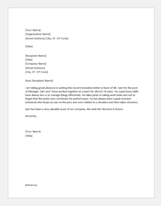 Recommendation letter