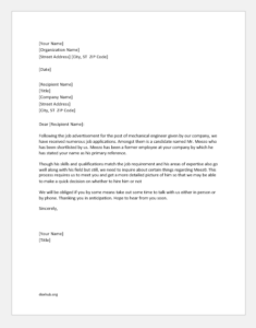 Request Information about Applicant from Old Company