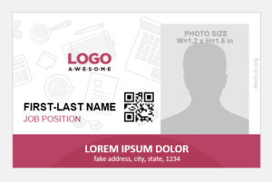 Company employee id badge template