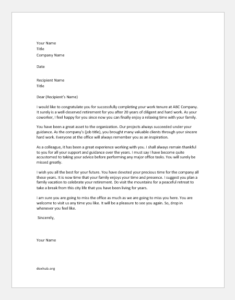 Farewell Letter to Someone who is Retiring