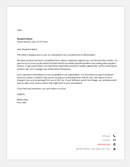 Complaint Letter To Boss About Coworker Sample from www.doxhub.org