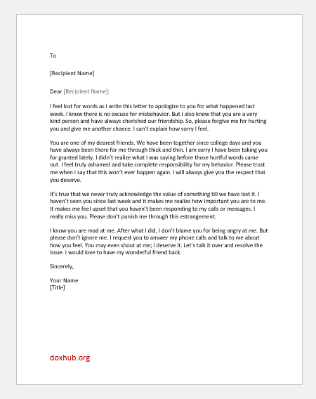 Sample misunderstanding letter Letters of