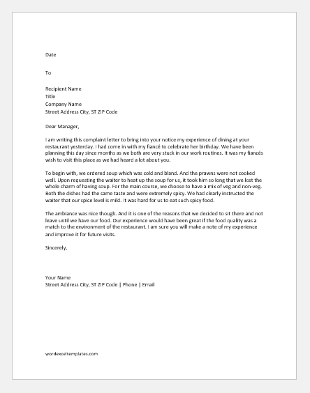 Letter Of Complaints Template from www.doxhub.org