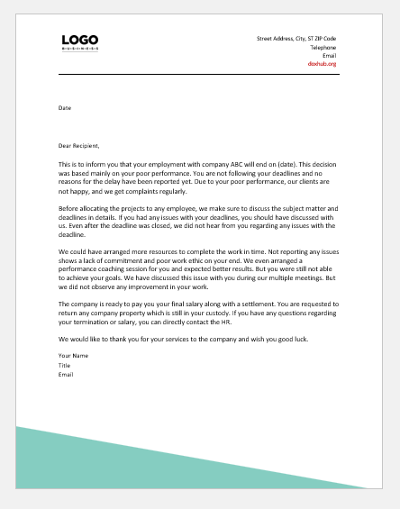 Termination Of Employment Letter from www.doxhub.org