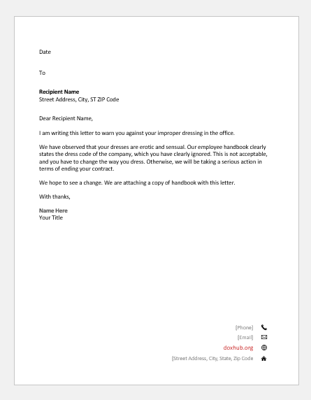 Written Warning Letter To Employee from www.doxhub.org