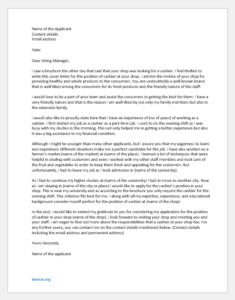 great cover letter examples for cashier