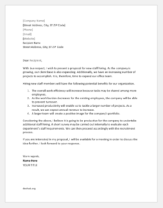 Proposal Letter to Hire Additional Staff