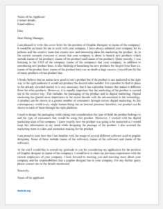Cover letter for the position of graphic designer