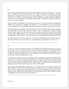 Office Assistant Resume Summaries
