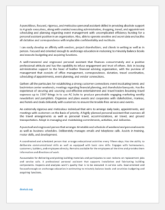 Personal Assistant Resume Summary